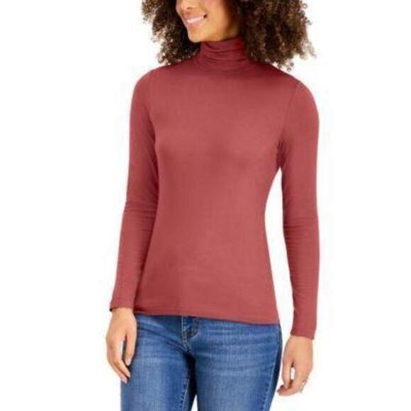Style & Co Turtleneck Top Fireglow M - Picture 1 of 1